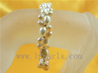 different sizes pink freshwater pearl bracelet